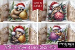 Christmas Animals Pillow Sublimation - Cute Christmas Pillow Product Image 1