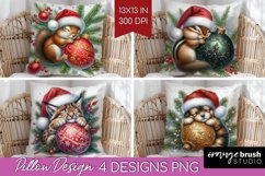 Christmas Animals Pillow Sublimation - Cute Christmas Pillow Product Image 1