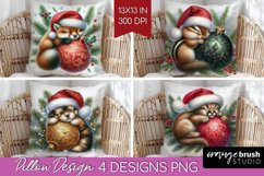 Christmas Animals Pillow Sublimation - Cute Christmas Pillow Product Image 1