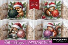 Christmas Animals Pillow Sublimation - Cute Christmas Pillow Product Image 1