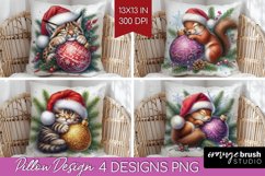 Christmas Animals Pillow Sublimation - Cute Christmas Pillow Product Image 1