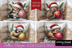 Christmas Animals Pillow Sublimation - Cute Christmas Pillow Product Image 1
