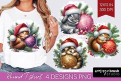 Christmas Animals Round Tshirt Background - Cute Christmas Product Image 1