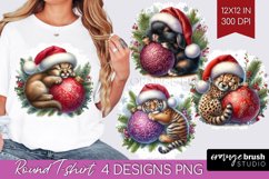 Christmas Animals Round Tshirt Background - Cute Christmas Product Image 1