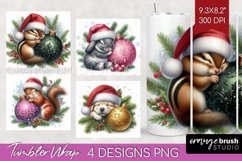 Christmas Animals Tumbler Wrap - Cute Christmas Tumbler PNG Product Image 1