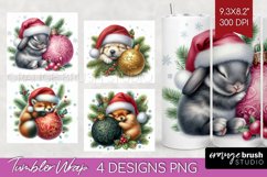 Christmas Animals Tumbler Wrap - Cute Christmas Tumbler PNG Product Image 1