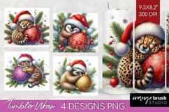 Christmas Animals Tumbler Wrap - Cute Christmas Tumbler PNG Product Image 1
