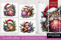 Christmas Animals Tumbler Wrap - Cute Christmas Tumbler PNG Product Image 1