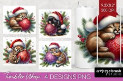 Christmas Animals Tumbler Wrap - Cute Christmas Tumbler PNG Product Image 1