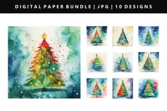 Watercolor Digital Paper Bundle | Christmas Backgrounds Product Image 3