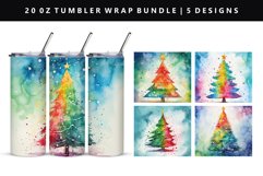 Watercolor 20oz Tumbler Wrap | Sublimation PNG Bundle Product Image 3