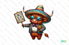 Cinco De Mayo Highland Cow Sublimation Product Image 1