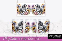 Clumber Spaniel Mug Wrap Dog Sublimation Floral PNG Product Image 1