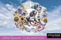 Clumber Spaniel Wind Spinner Dog Sublimation Floral PNG Product Image 1