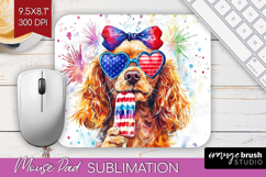 Cocker Spaniel Dog Mouse Pad Sublimation 4th Of July PNG Product Image 1