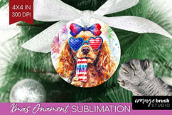 Cocker Spaniel Dog Ornament PNG 4th Of July PNG Sublimation Product Image 1
