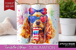 Cocker Spaniel Dog Tumbler Wrap 4th Of July Tumbler PNG Product Image 1