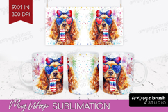 Cocker Spaniel Dog Mug Wrap 4th Of July Mug PNG Sublimation Product Image 1