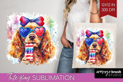 Cocker Spaniel Dog Tote Bag 4th Of July Tote Bag PNG Product Image 1