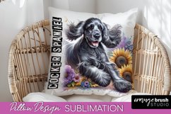 Dog Pillow Cover - Dog Mom Floral Pillow Sublimation Product Image 1