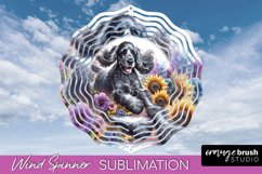 Cocker Spaniel Wind Spinner Dog Sublimation Floral PNG Product Image 1