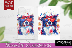 Collie Dog Phone Case PNG 4th Of July Case PNG Sublimation Product Image 1