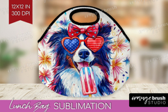 Collie Dog Lunch Bag 4th Of July Lunch Bug PNG Sublimation Product Image 1