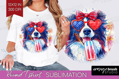 Collie Dog Round Tshirt Background 4th Of July PNG Product Image 1