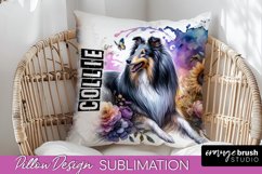 Dog Pillow Cover - Dog Mom Floral Pillow Sublimation Product Image 1