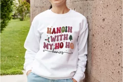 Hangin with my ho ho Homies Design SVG Retro Vintage Product Image 2