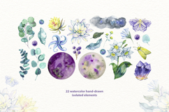 Moon Flowers. Watercolor Clipart Collection Product Image 2