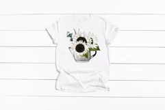 White Sunflower clipart|Floral Sublimation design|Garden PNG Product Image 5