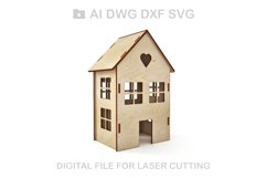 Dollhouse vector for CNC svg vector file, vector cut file Product Image 2
