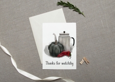 Hand-drawn illustration of teapot with pumpkin and pepper Product Image 8