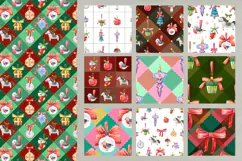 Vintage Watercolor Christmas Clipart & Seamless Patterns Product Image 3