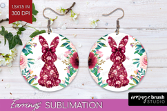 Coquette Easter Round Earrings - Easter PNG Sublimation Product Image 1