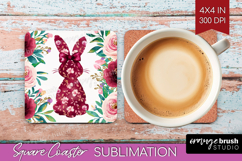 Coquette Easter Square Coaster - Easter Coaster PNG Product Image 1