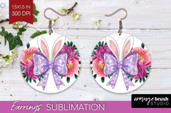Coquette Easter Round Earrings - Easter PNG Sublimation Product Image 1