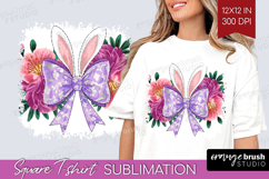 Coquette Easter Square Tshirt Background - Easter PNG Product Image 1