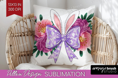 Coquette Easter Pillow Sublimation - Easter Pillow Cover PNG Product Image 1