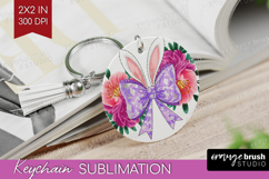 Coquette Easter Keychain PNG - Easter Keychain Sublimation Product Image 1