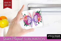 Coquette Easter Magnet Sublimation - Easter Square Magnet Product Image 1