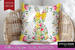Coquette Easter Pillow Sublimation - Easter Pillow Cover PNG Product Image 1