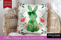 Coquette Easter Pillow Sublimation - Easter Pillow Cover PNG Product Image 1