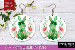 Coquette Easter Round Earrings - Easter PNG Sublimation Product Image 1