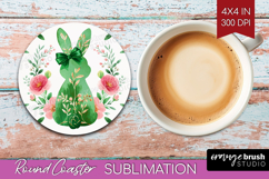 Coquette Easter Round Coaster - Easter Coaster PNG Product Image 1