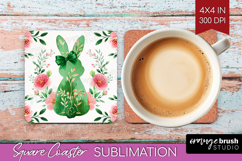 Coquette Easter Square Coaster - Easter Coaster PNG Product Image 1