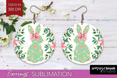Coquette Easter Round Earrings - Easter PNG Sublimation Product Image 1