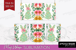 Coquette Easter Mug Wrap - Easter Mug PNG Sublimation Product Image 1