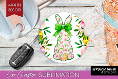 Coquette Easter Car Coaster - Easter Coaster PNG Sublimation Product Image 1